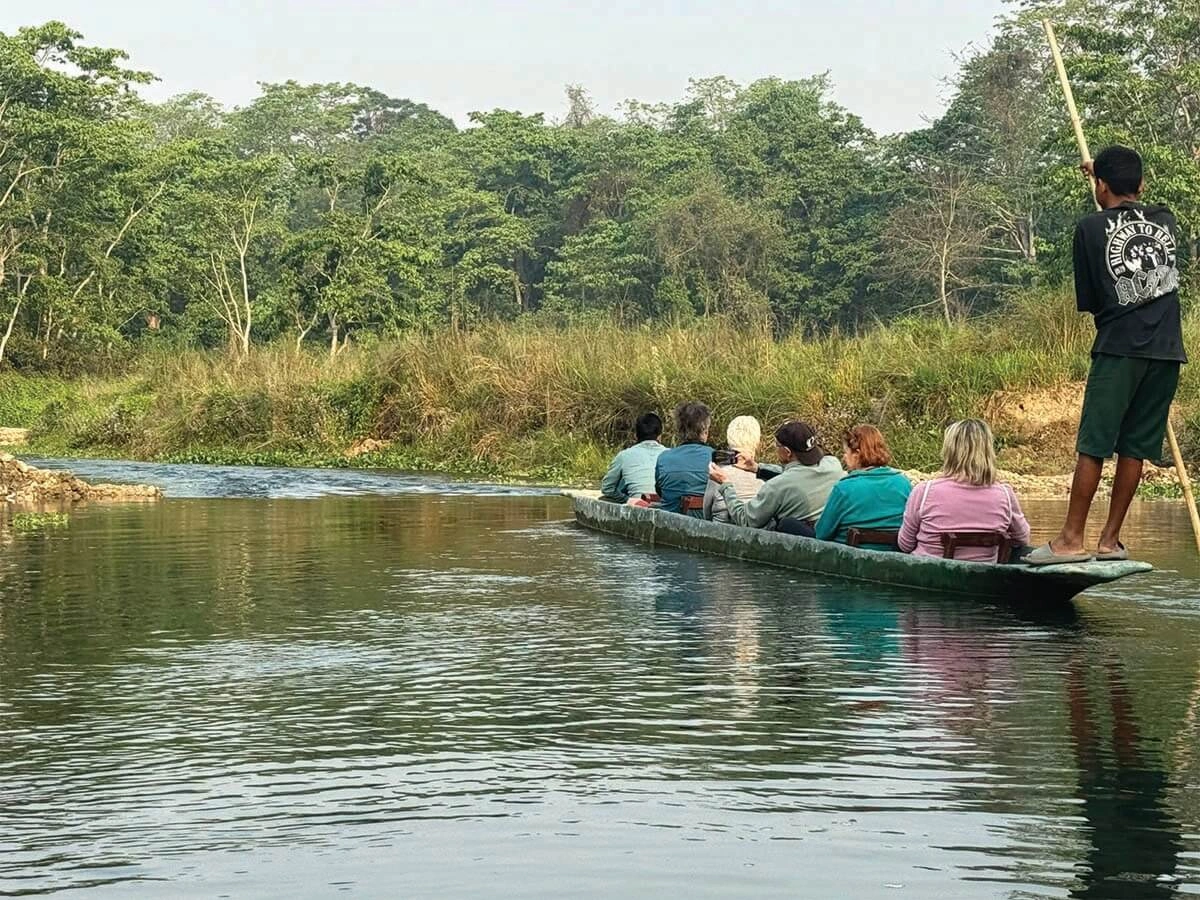 Memorable canoe ride in chitwan