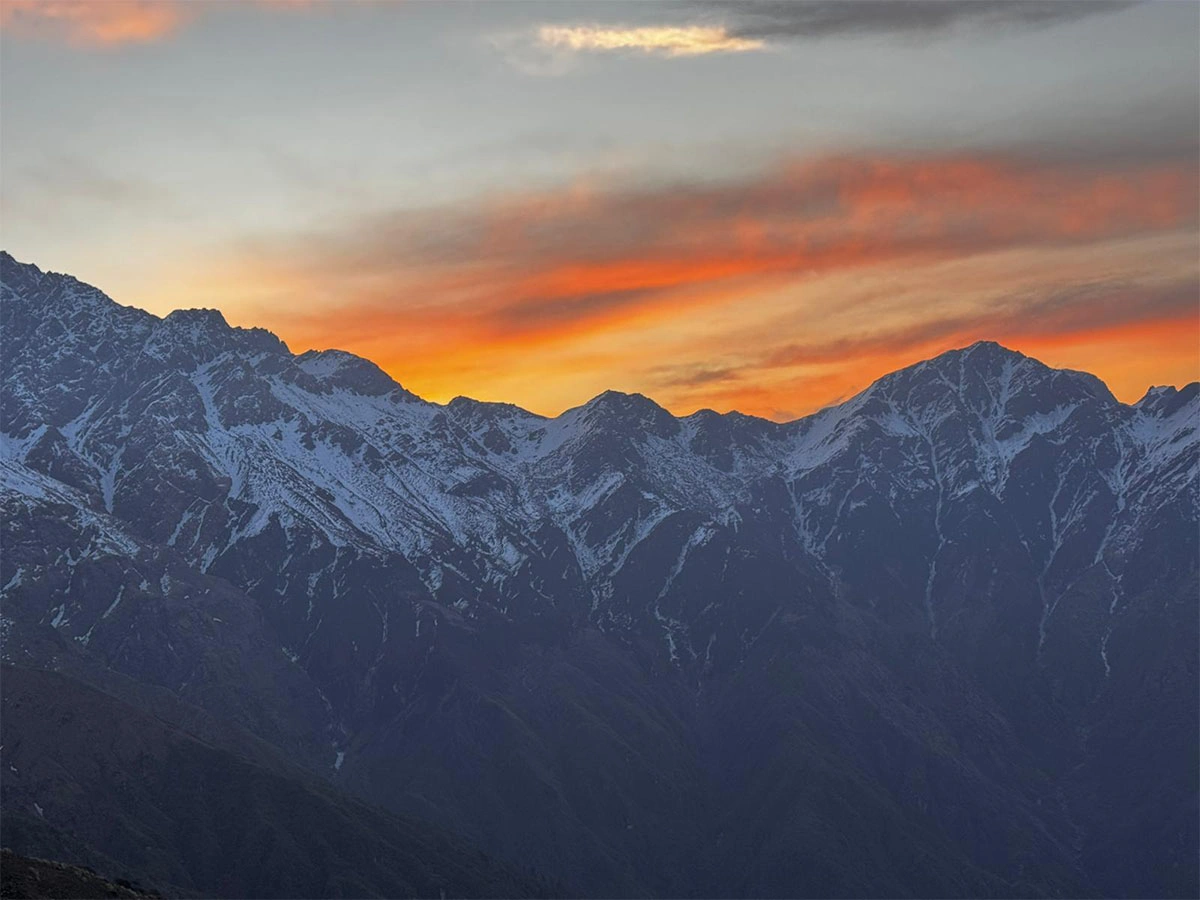Golden sun reflected in Mardi Himal