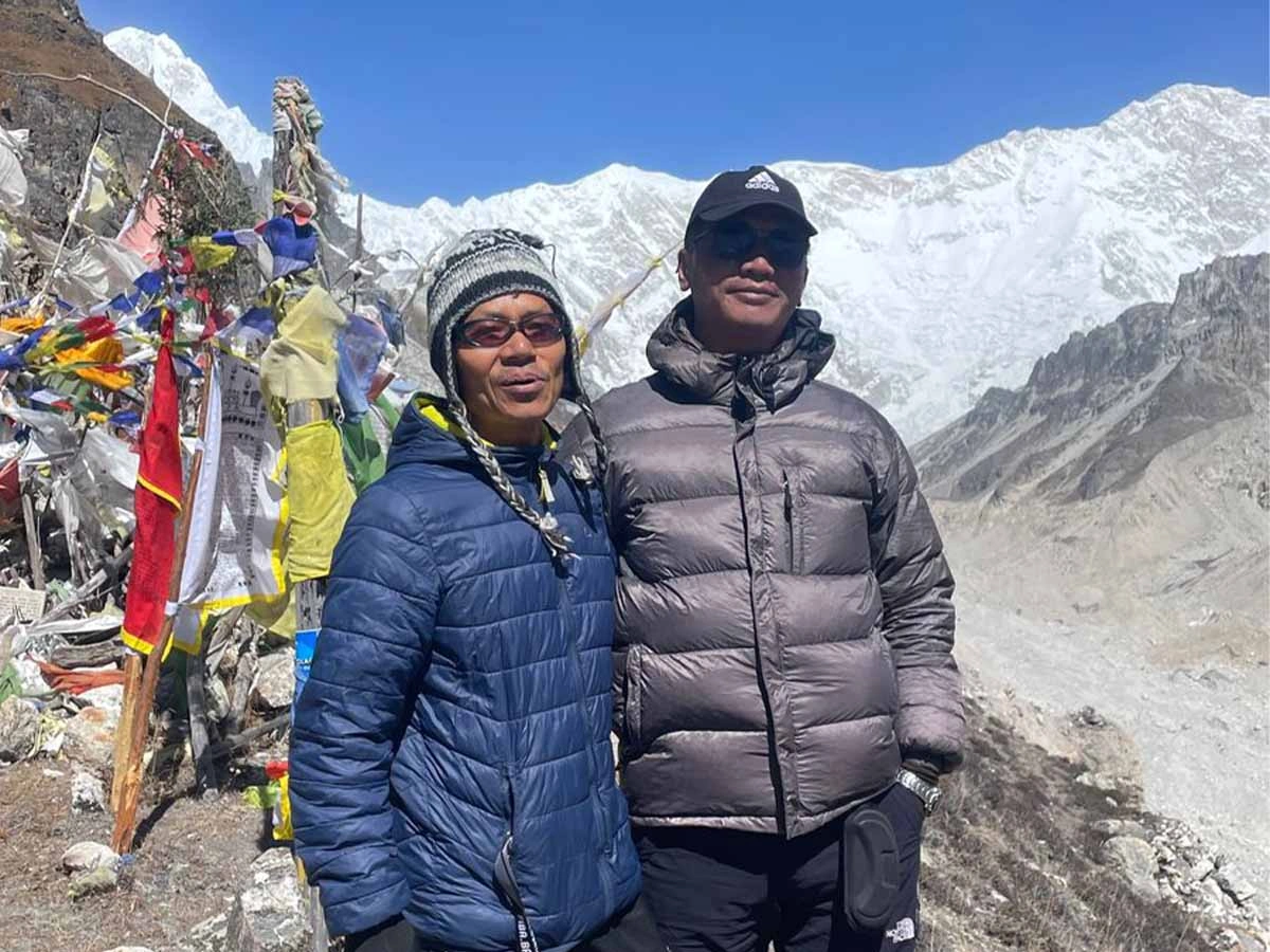 Our guest stepping in kanchanjunga base camp