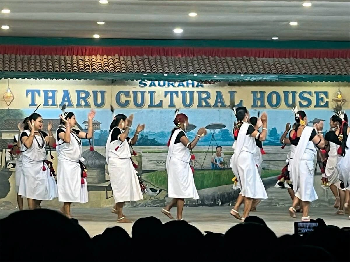 Tharu showing thier cultural dance