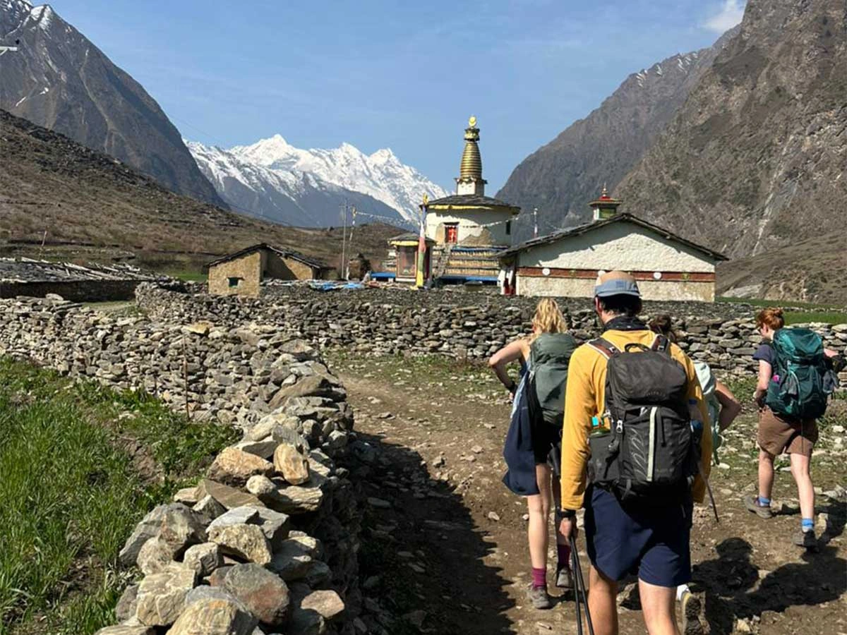 Guest walking in Tsum Valley area