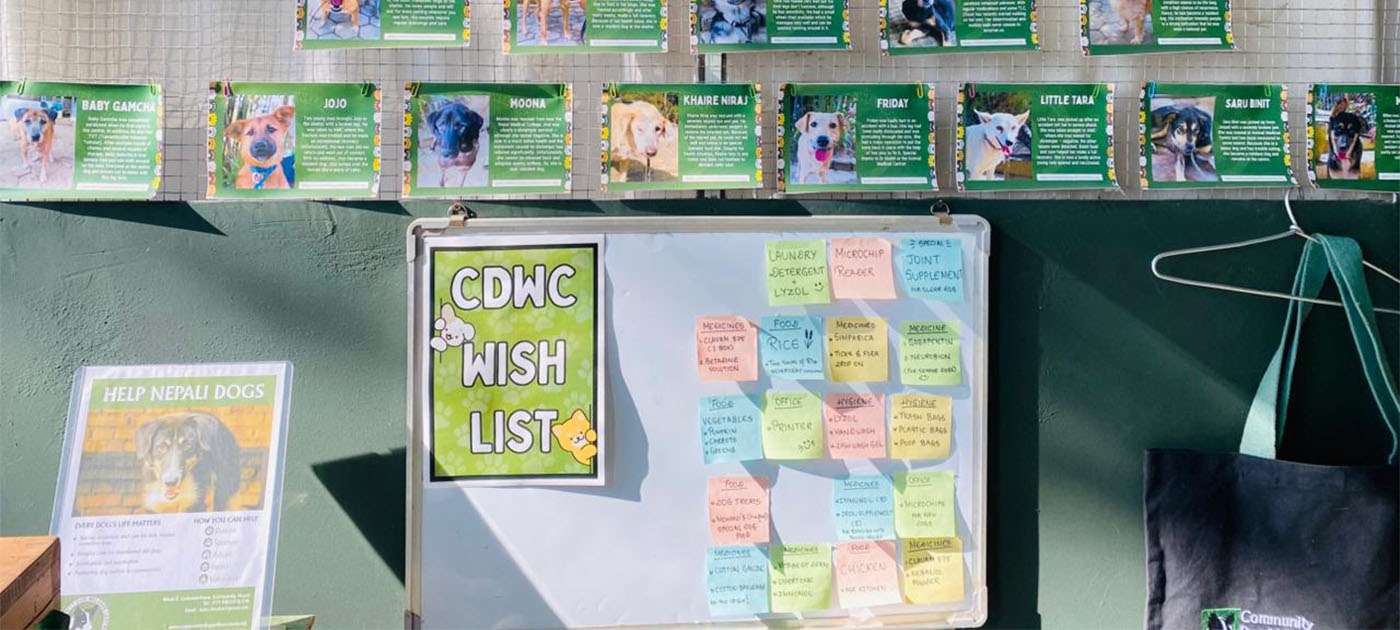 Wish list from Community Dog Welfare Centre